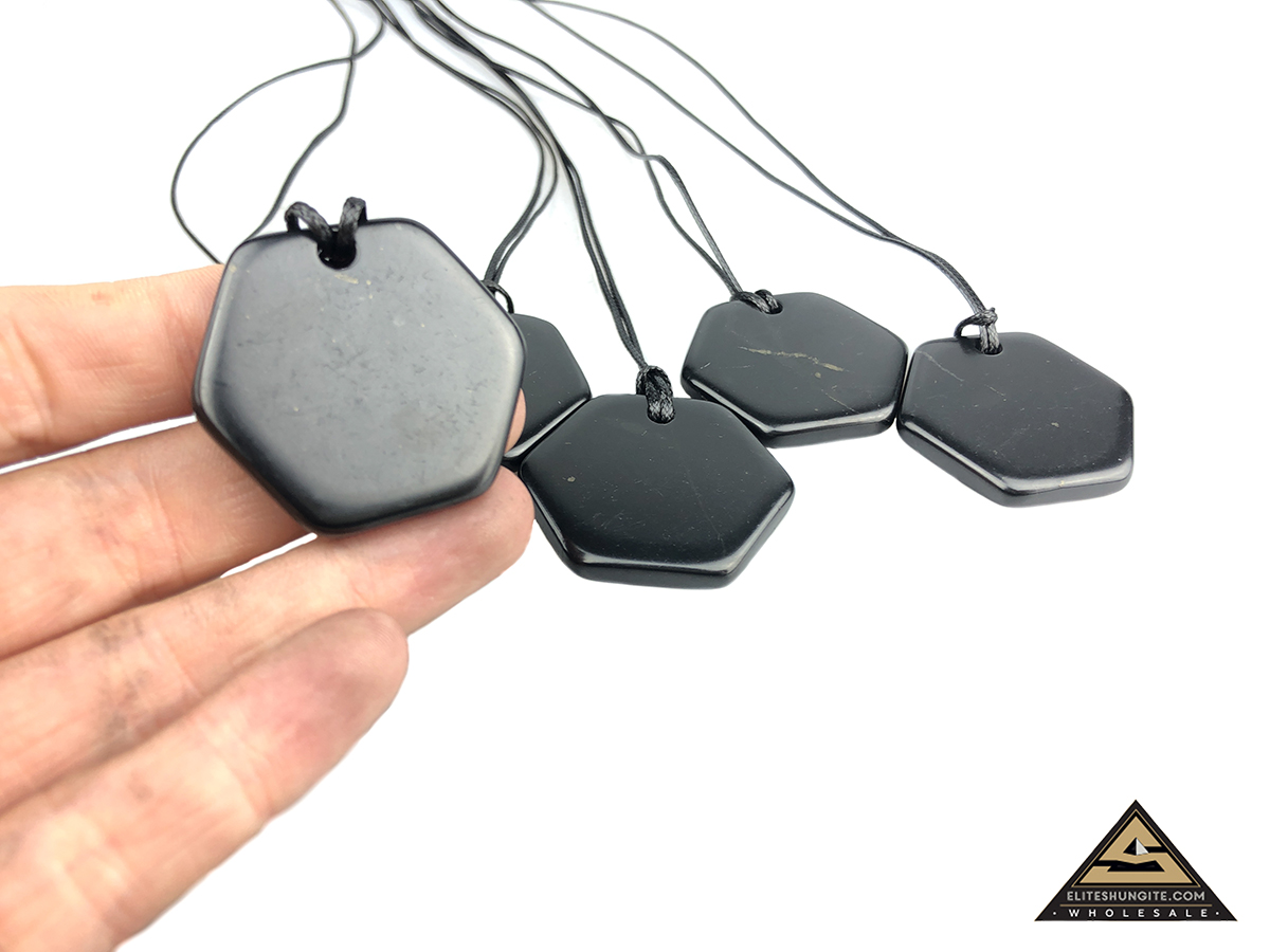 Pendant Hexagonal tumbled by eliteshungite.com