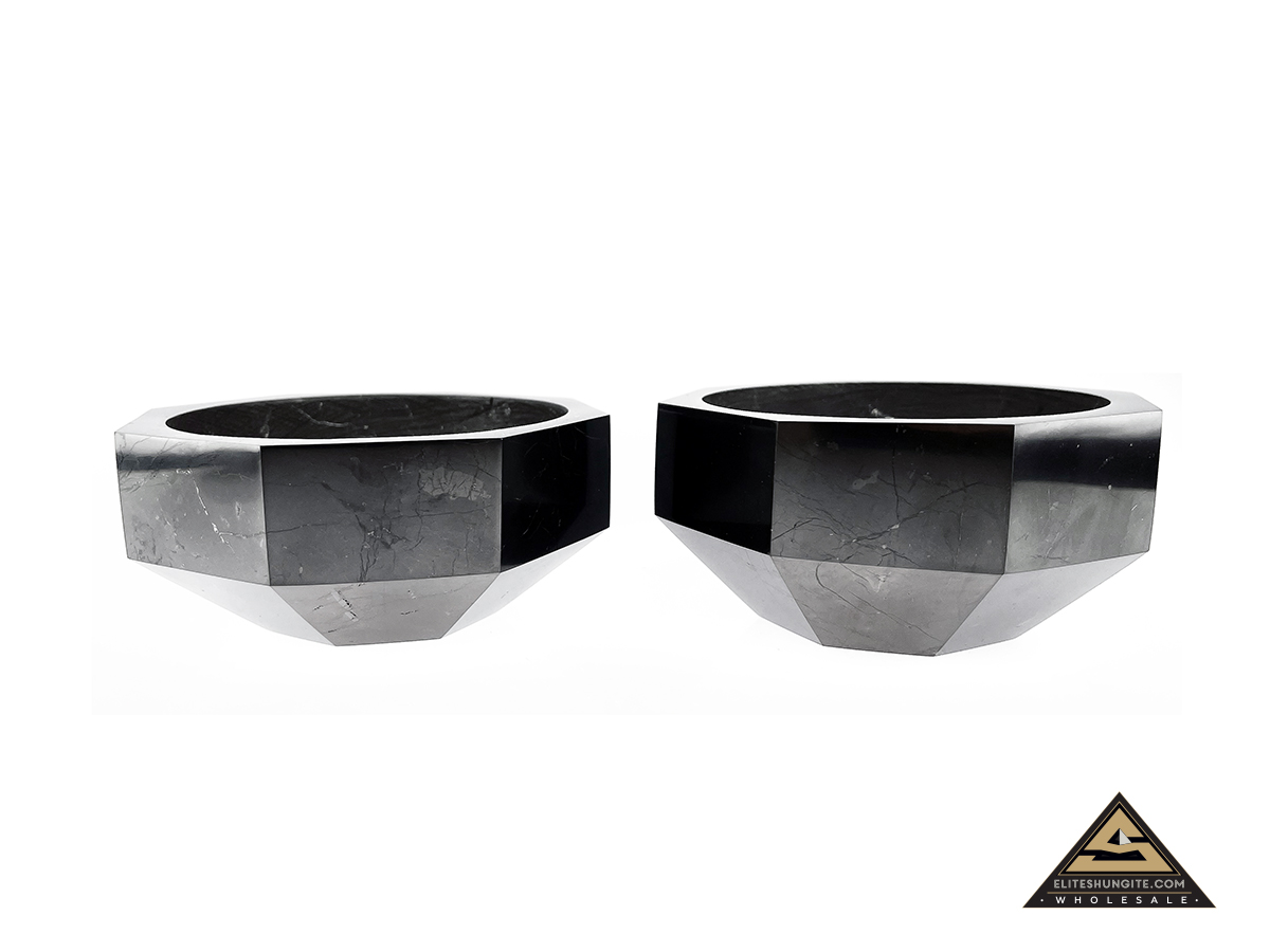 Bowl faceted, diam. 11cm , h. 5 cm by eliteshungite.com