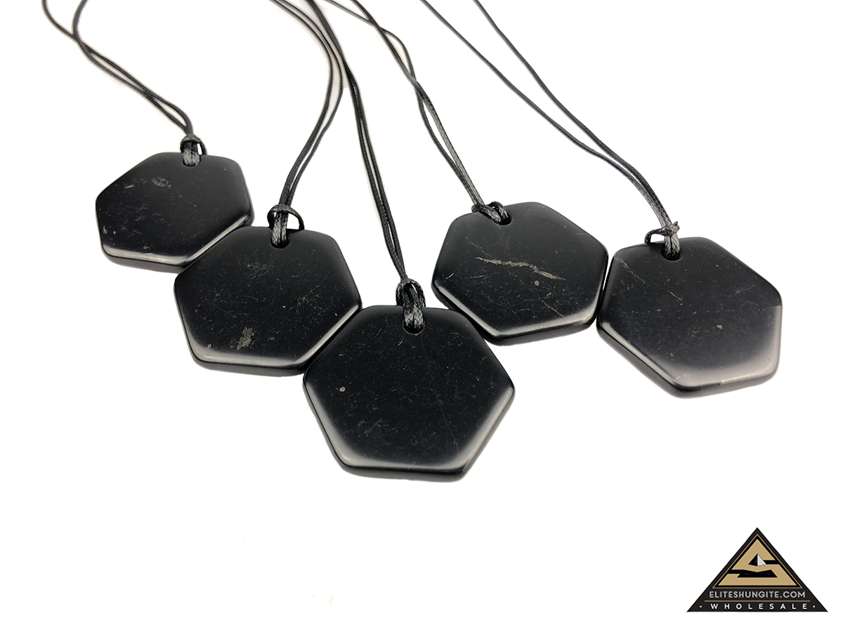 Pendant Hexagonal tumbled by eliteshungite.com