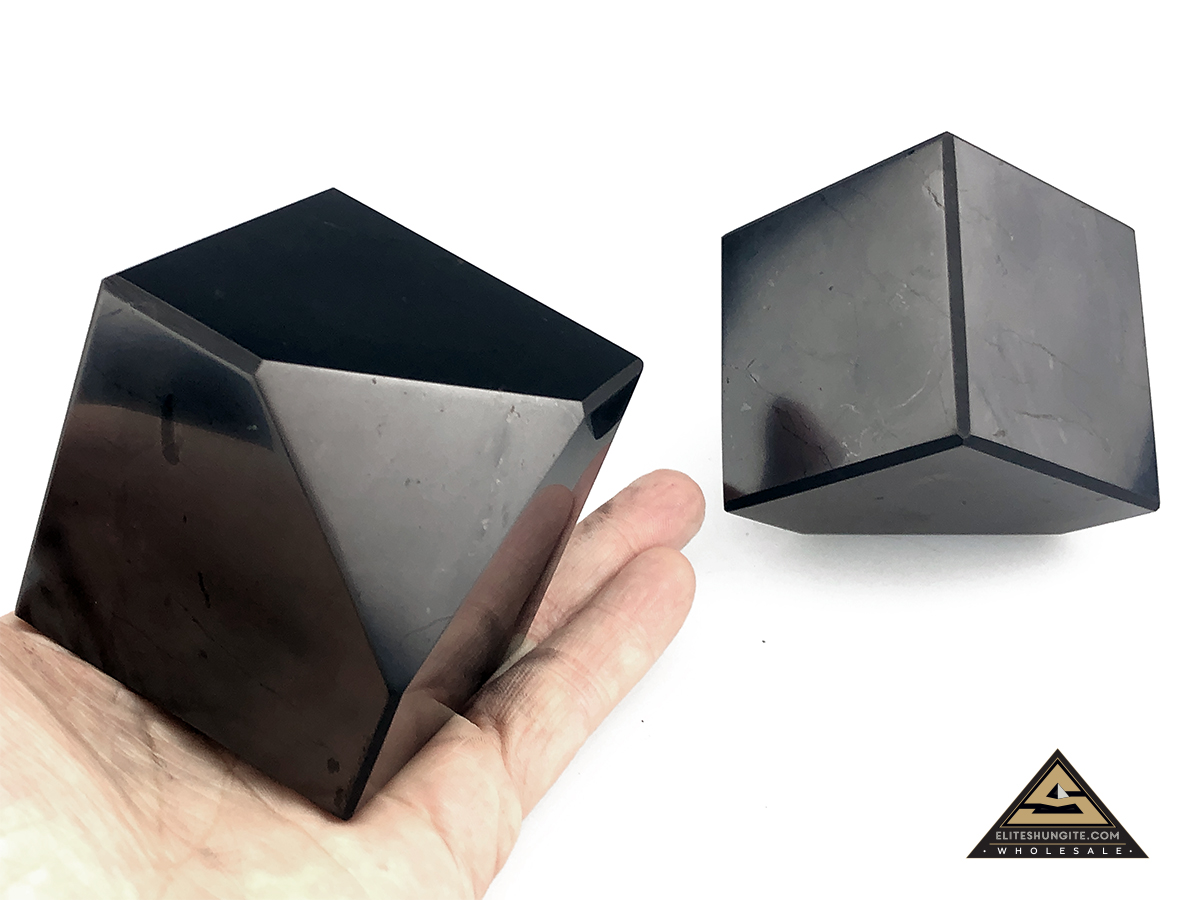 Cube 5 cm cut base by eliteshungite.com