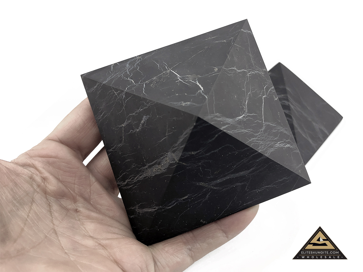 Pyramid 8 x 8 cm n/polished by eliteshungite.com