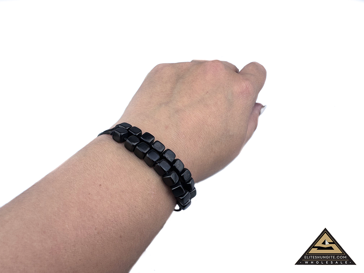 Bracelet Shamballa cube beads 6 mm, 9 pc by eliteshungite.com