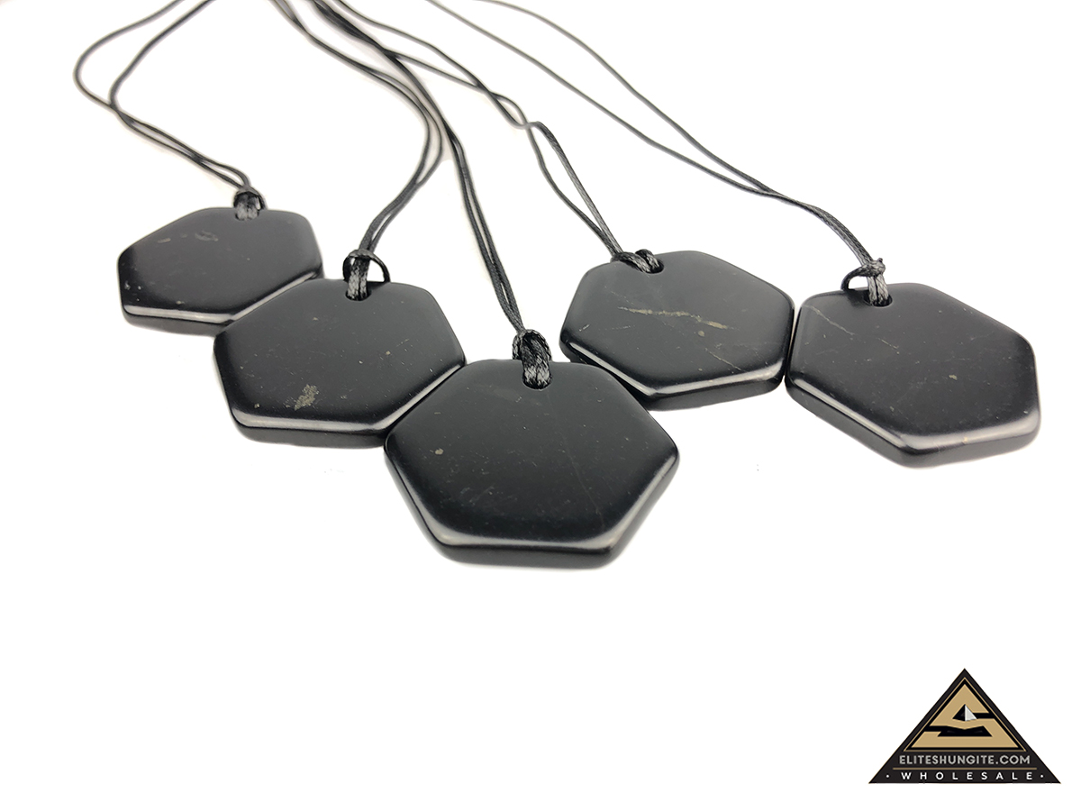 Pendant Hexagonal tumbled by eliteshungite.com