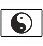 Protective slice for notebook rectangular 2 x 3 cm, carving Yin Yang by eliteshungite.com