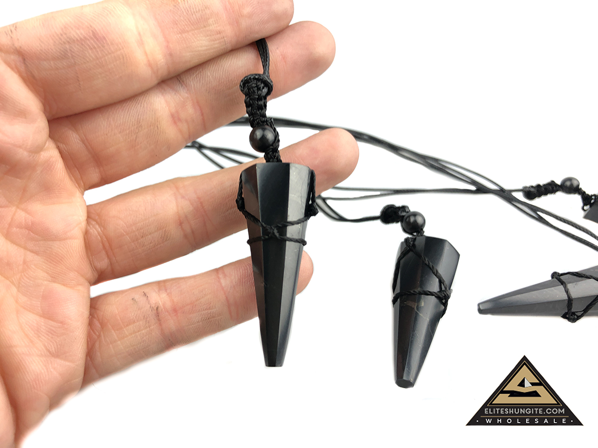 Pendant Shamballa Octagonal Pyramid 6 edge by eliteshungite.com