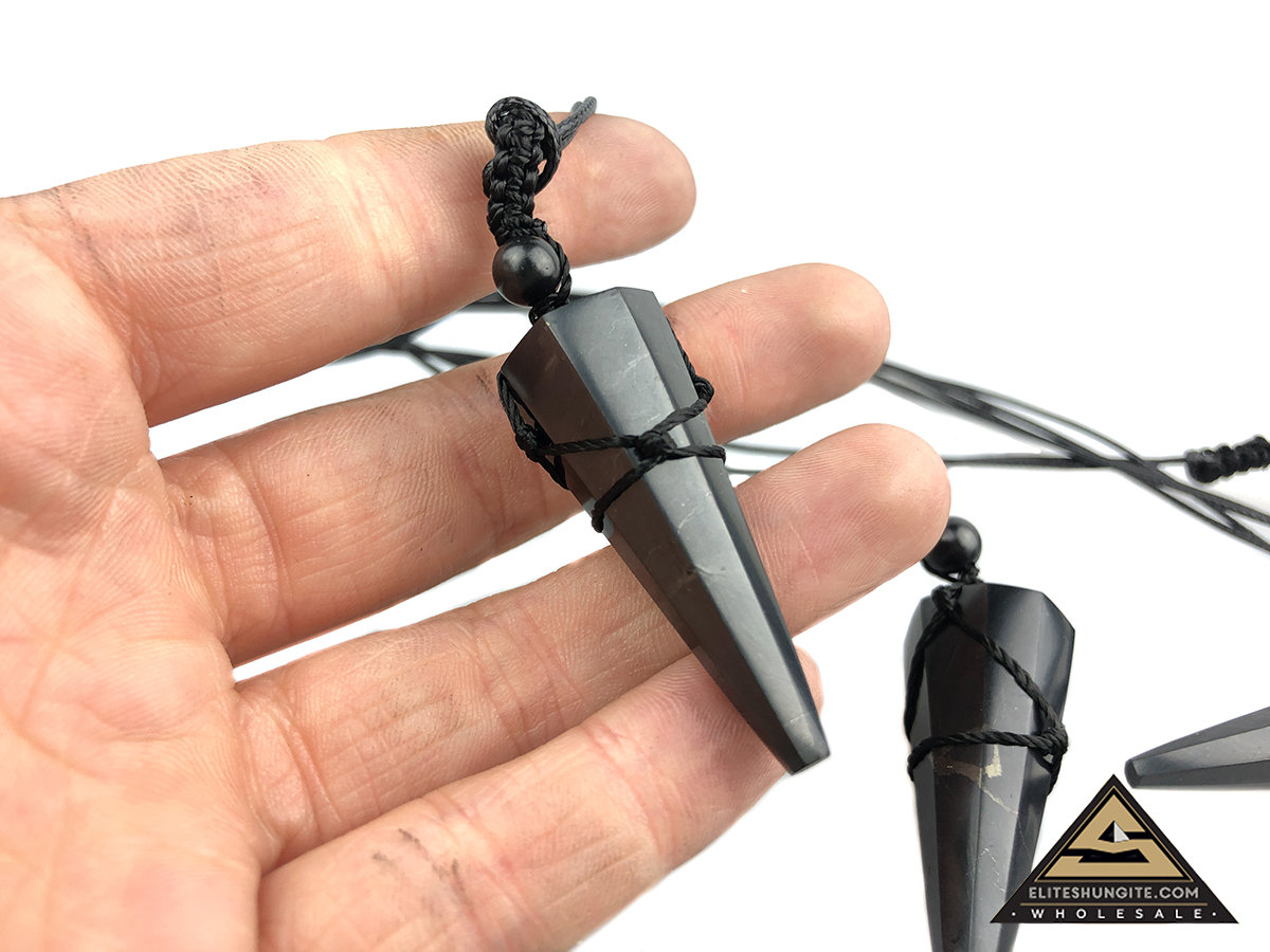 Pendant Shamballa Octagonal Pyramid 6 edge by eliteshungite.com