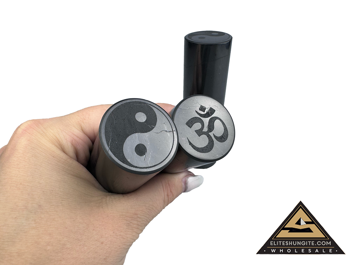 Cylinder with OM and Yin yang by eliteshungite.com