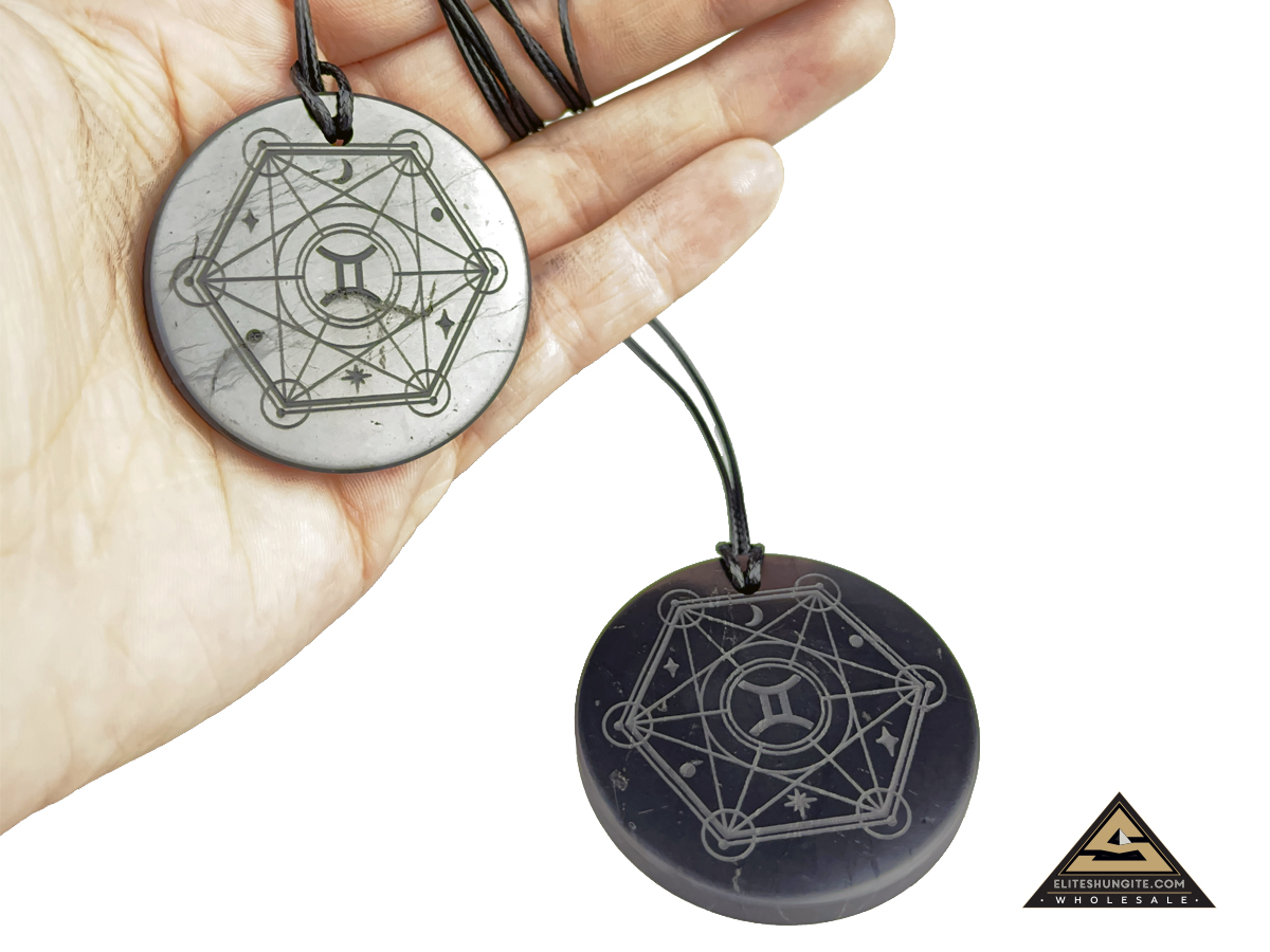 Pendant ZODIAC GEMINI (TWINS) by eliteshungite.com