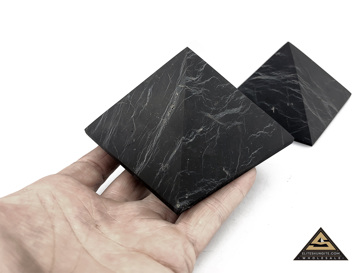 Pyramid 8 x 8 cm n/polished by eliteshungite.com
