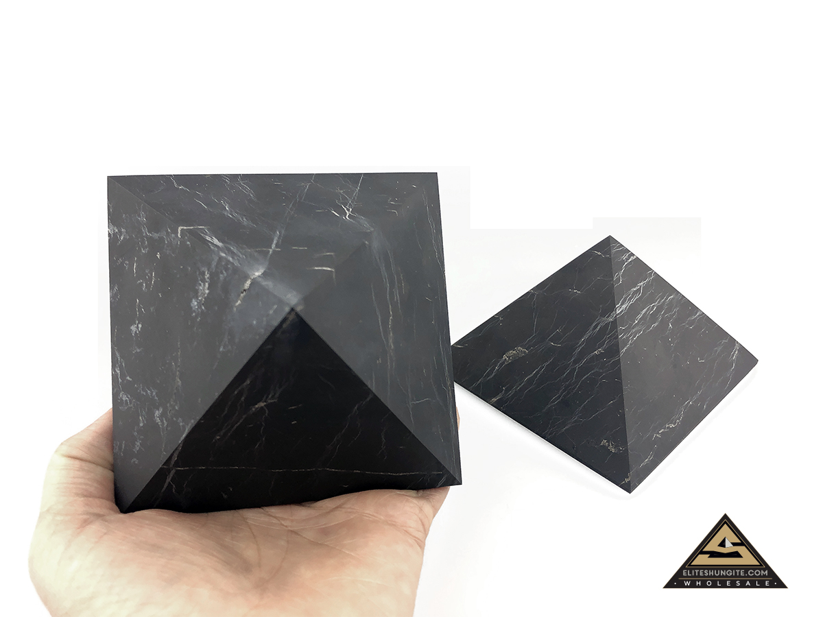 Pyramid 10 x 10 cm n/polished by eliteshungite.com