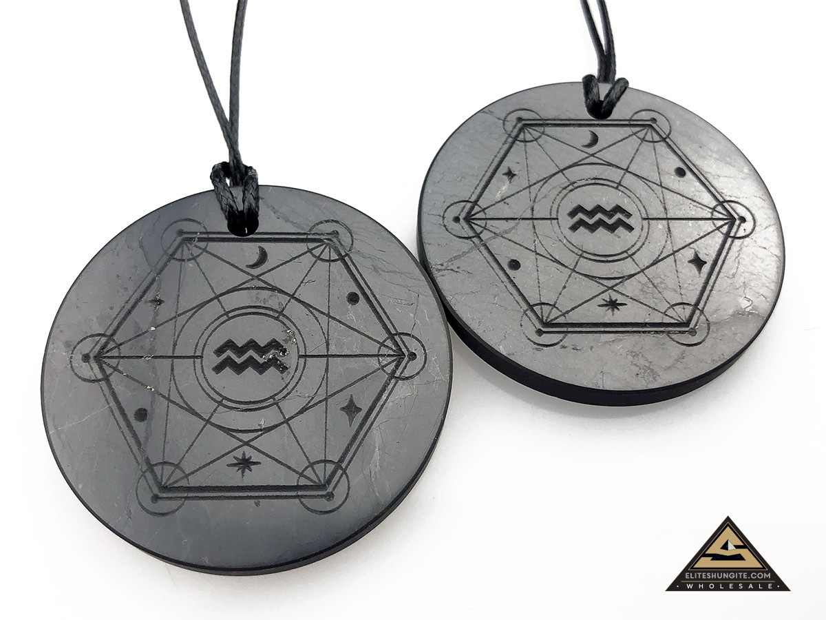 Pendant ZODIAC AQUARIUS (WATER-BEARER) by eliteshungite.com