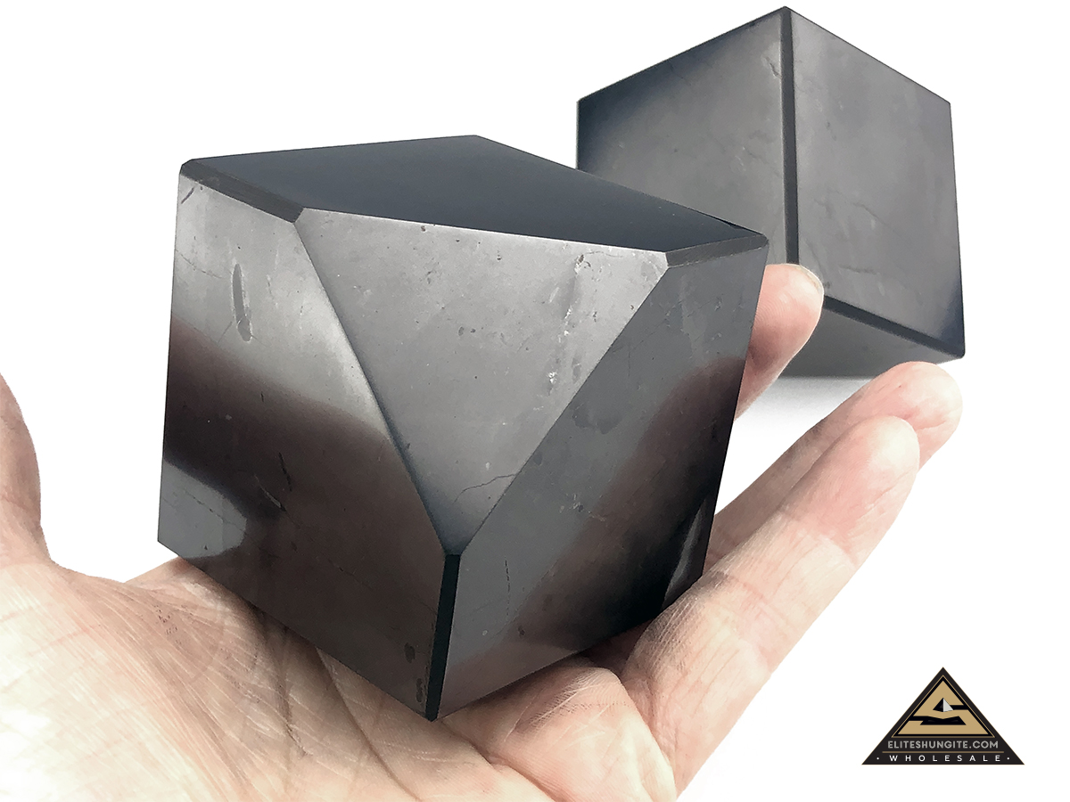 Cube 5 cm cut base by eliteshungite.com