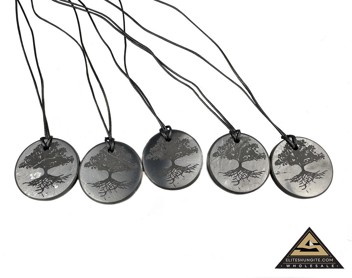 Pendant engraving Tree of life 3,5 cm by eliteshungite.com