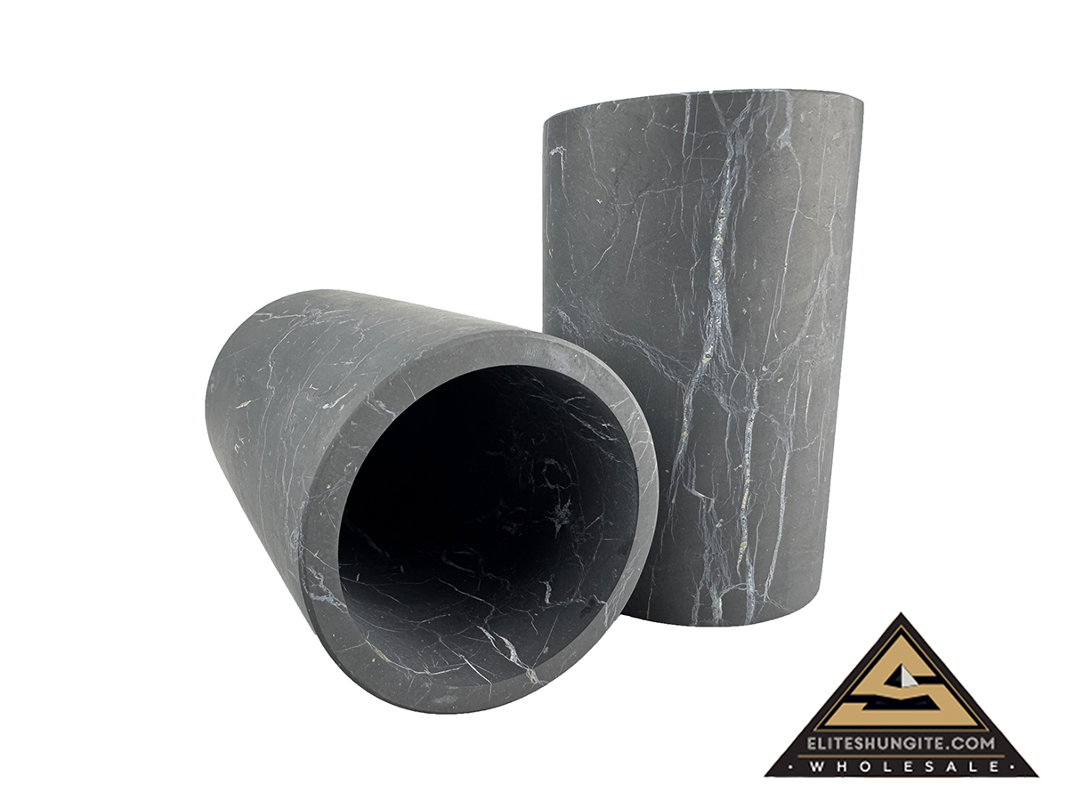 Cup diam. 6 cm, h 9,5 cm n/polished by eliteshungite.com