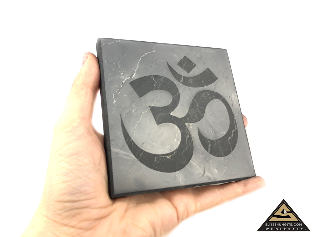 Tile 10 x 10 x 1 cm ÓM by eliteshungite.com