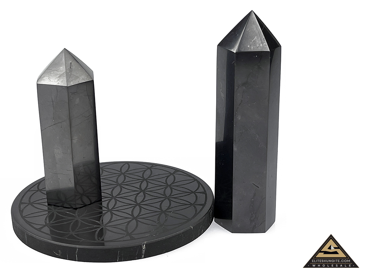 Tile round diam. 10 cm Flower Of Life by eliteshungite.com