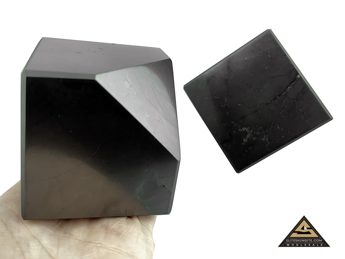 Cube 6 cm cut base by eliteshungite.com