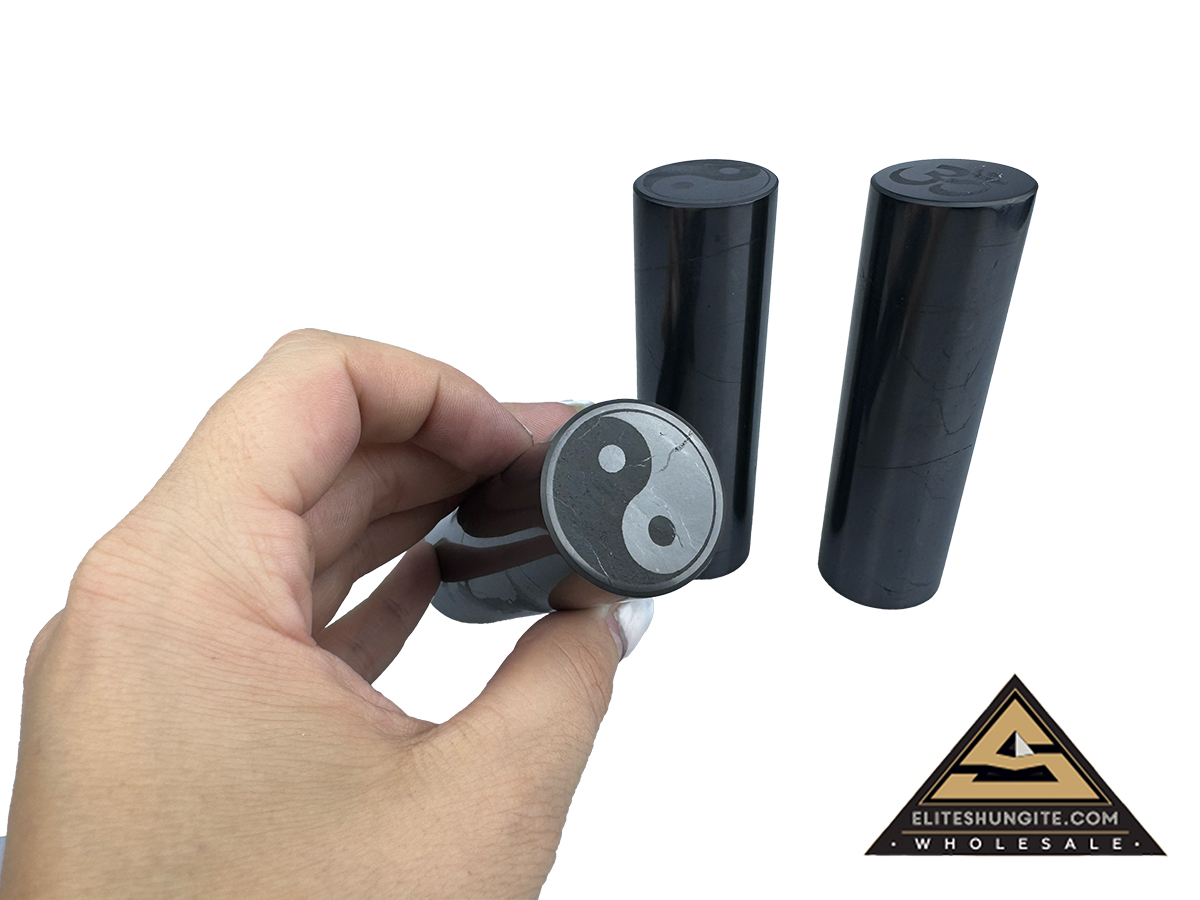 Cylinder with OM and Yin yang by eliteshungite.com