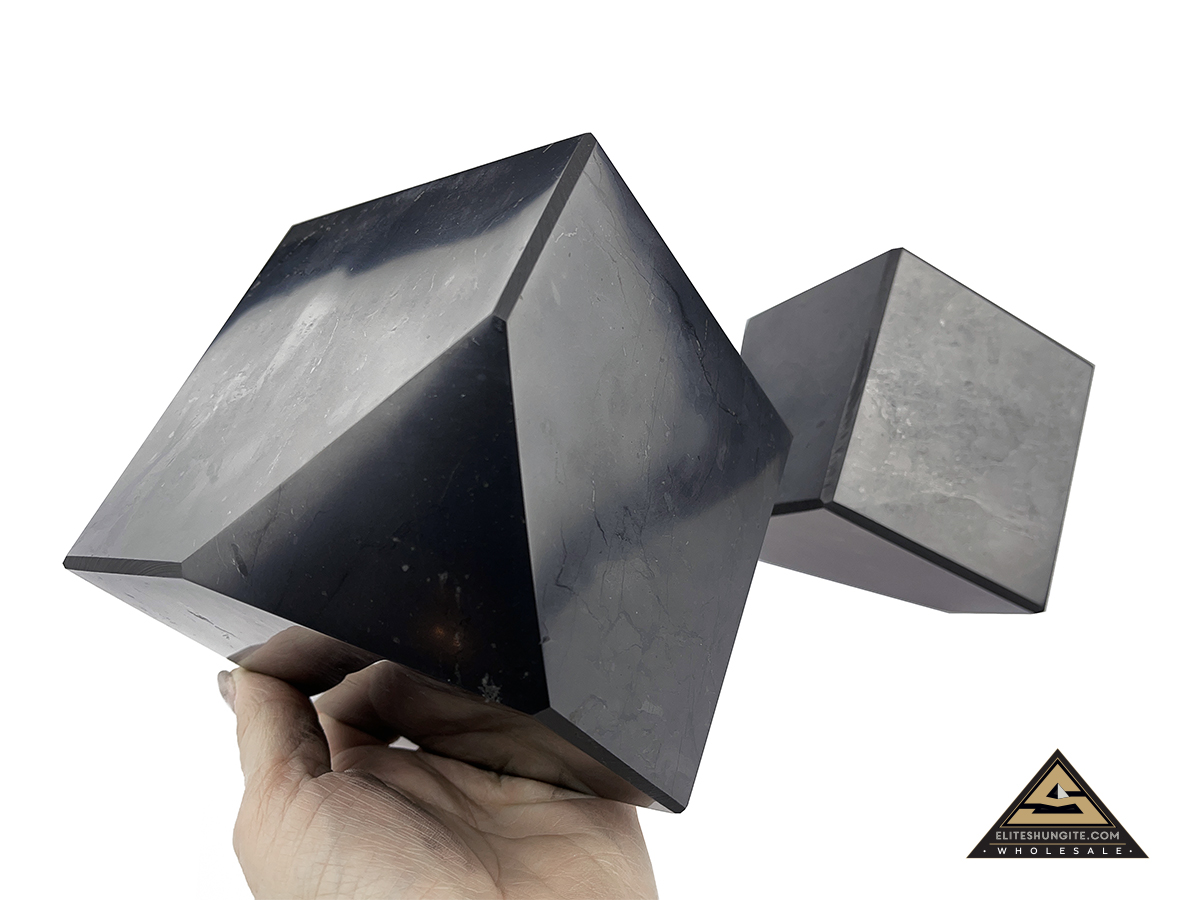 Cube 10 cm cut base by eliteshungite.com