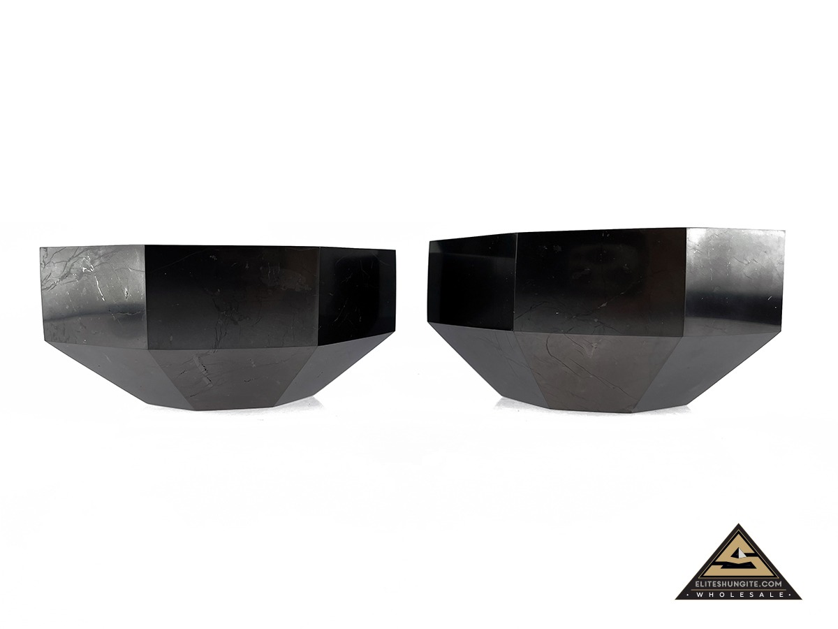 Bowl faceted, diam. 11cm , h. 5 cm by eliteshungite.com