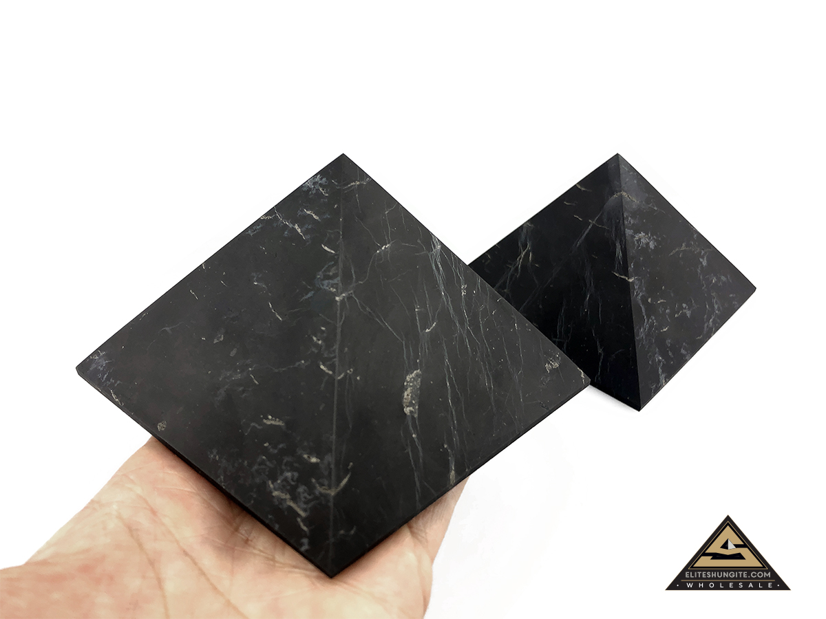 Pyramid 10 x 10 cm n/polished by eliteshungite.com