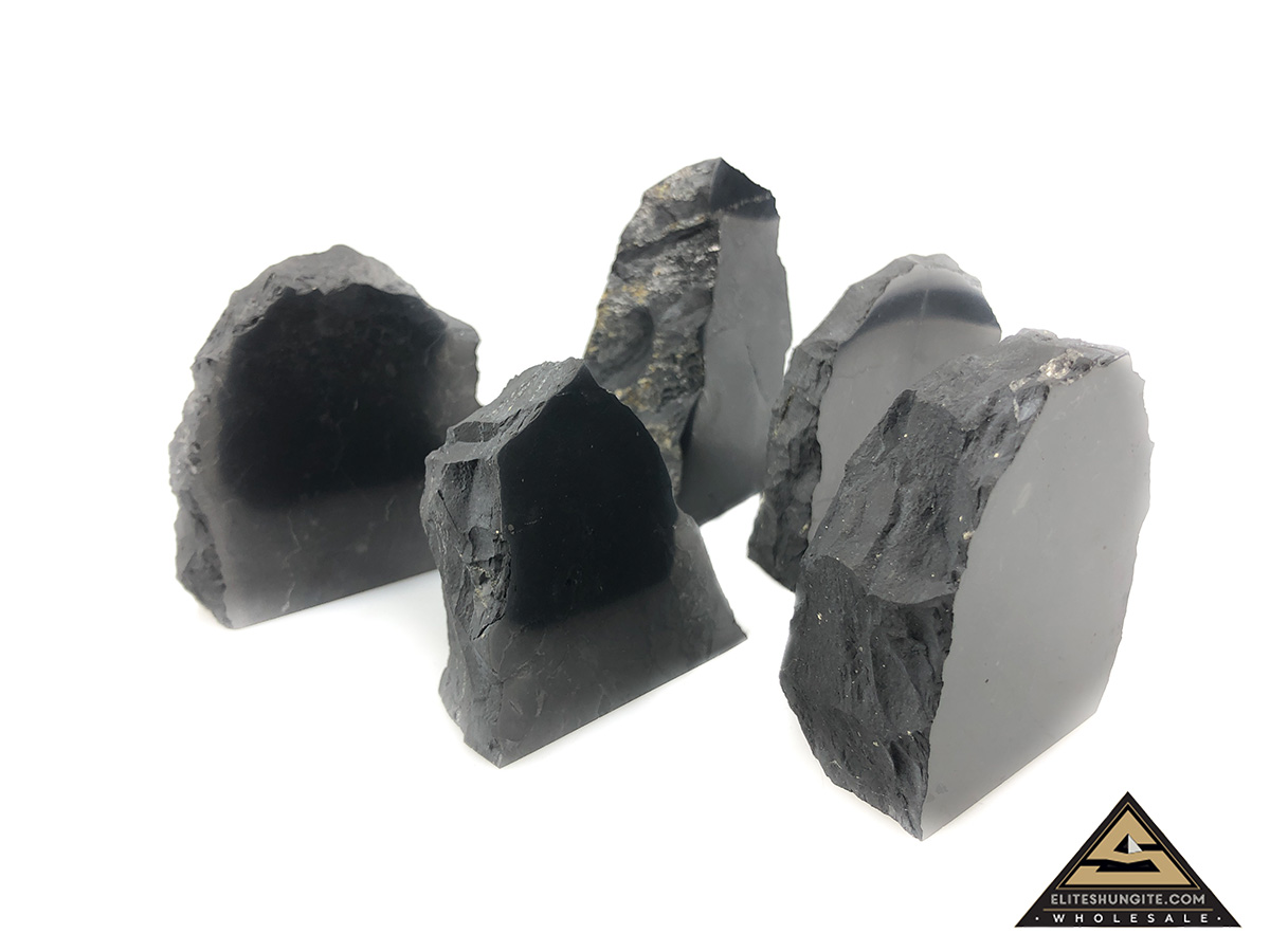 One side polished standing shungite small by eliteshungite.com