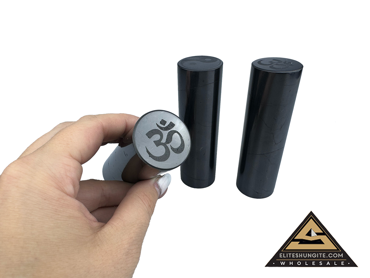 Cylinder with OM and Yin yang by eliteshungite.com