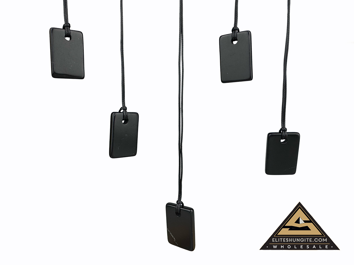 Pendant Rectangle Slice 20 x 30 mm tumbled by eliteshungite.com