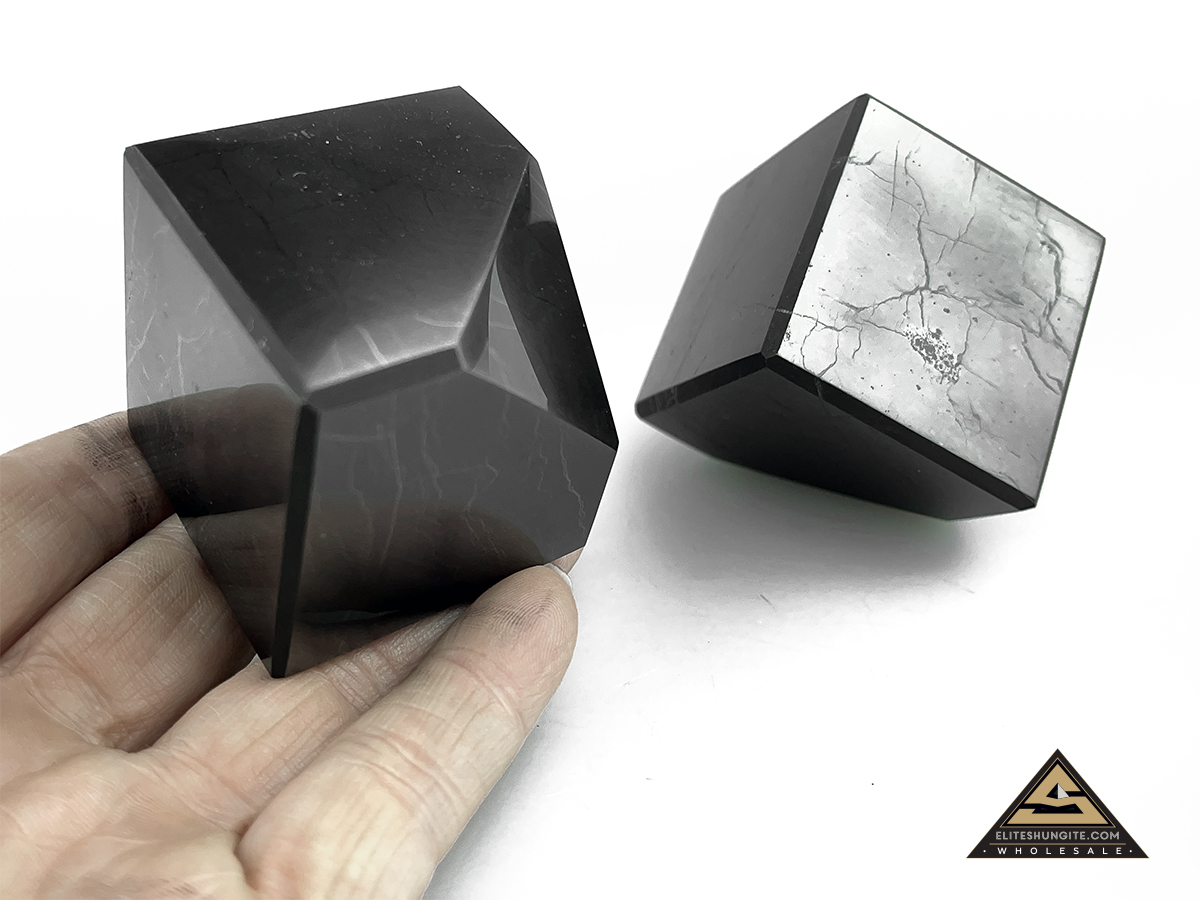 Cube 4  cm cut base by eliteshungite.com