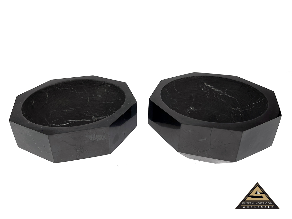 Bowl faceted, diam. 11cm , h. 5 cm by eliteshungite.com