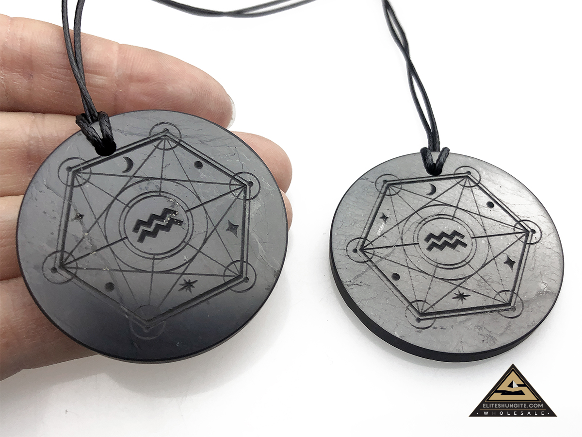 Pendant ZODIAC AQUARIUS (WATER-BEARER) by eliteshungite.com