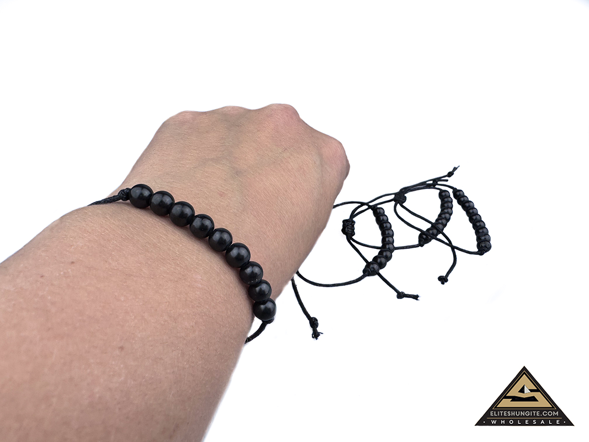 Bracelet Shamballa beads 6 mm, 9 pc by eliteshungite.com