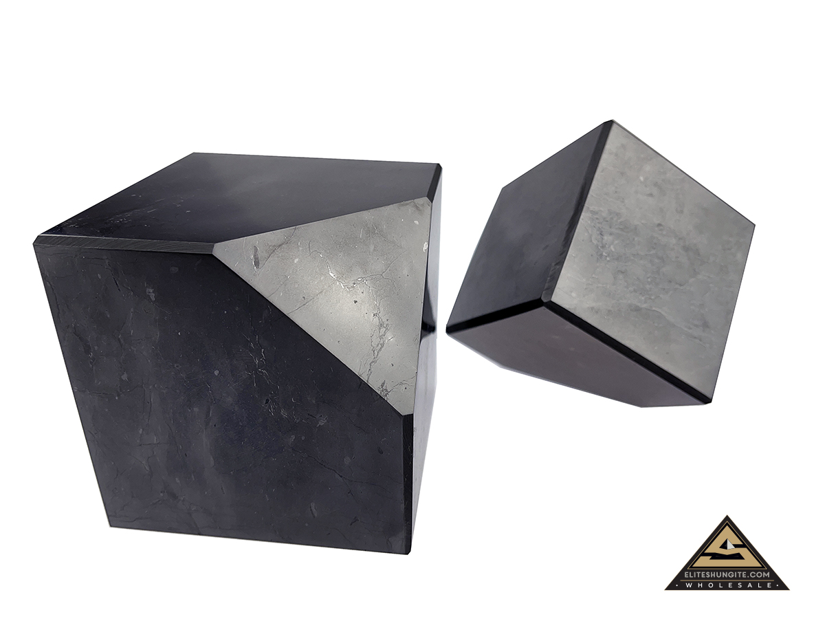Cube 10 cm cut base by eliteshungite.com