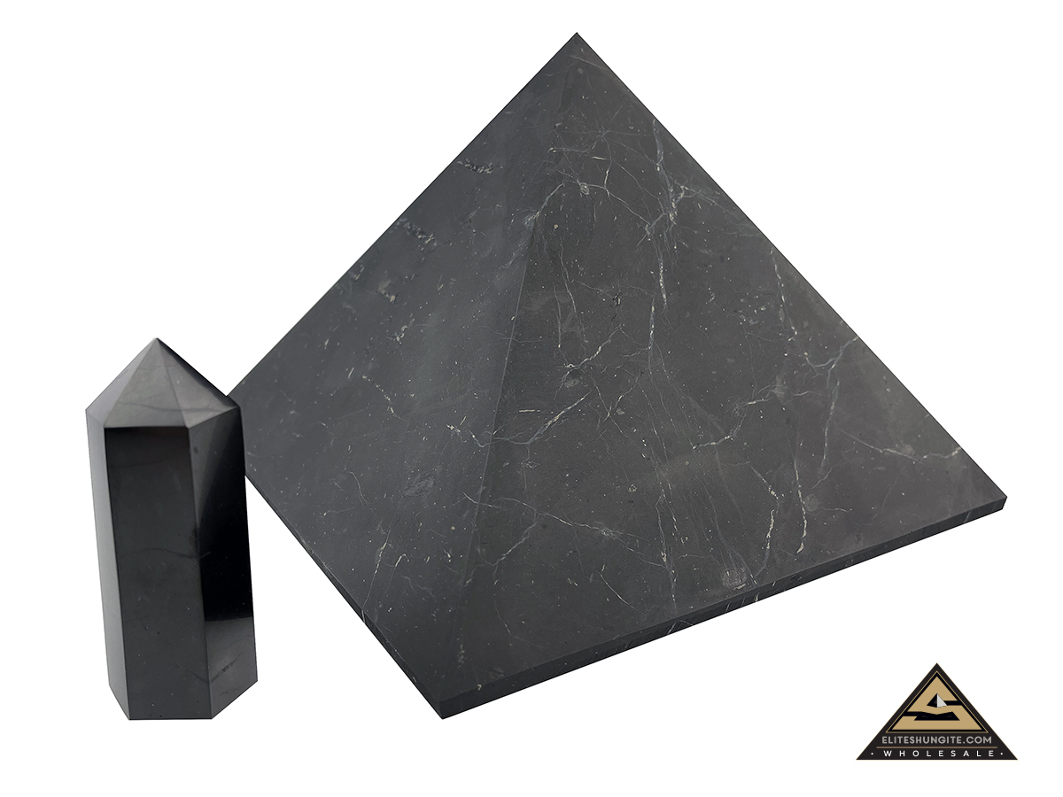 Pyramid 20 x 20 cm  n/polished by eliteshungite.com