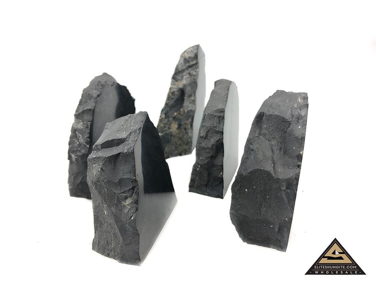 One side polished standing shungite small by eliteshungite.com