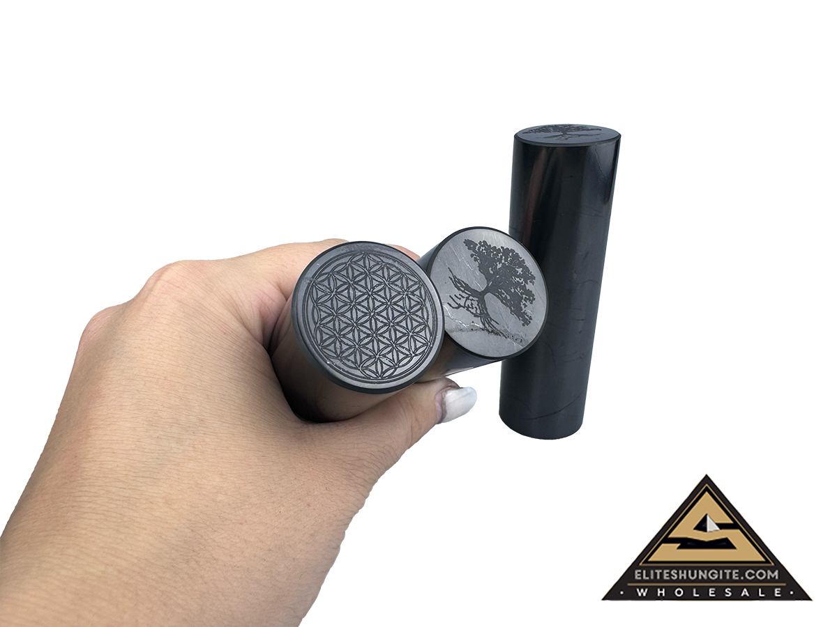 Cylinder with Flower of life and Tree of life  by eliteshungite.com