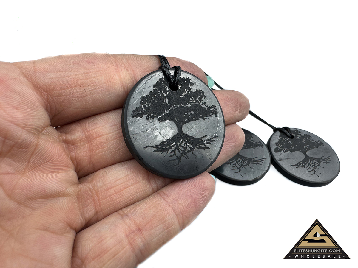 Pendant engraving Tree of life 3,5 cm by eliteshungite.com