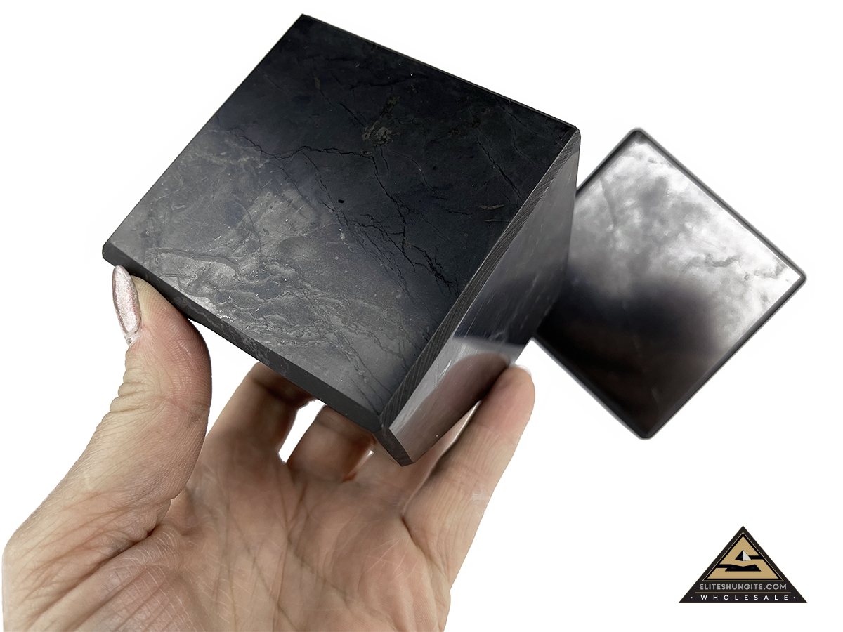 Cube 7 cm cut base by eliteshungite.com