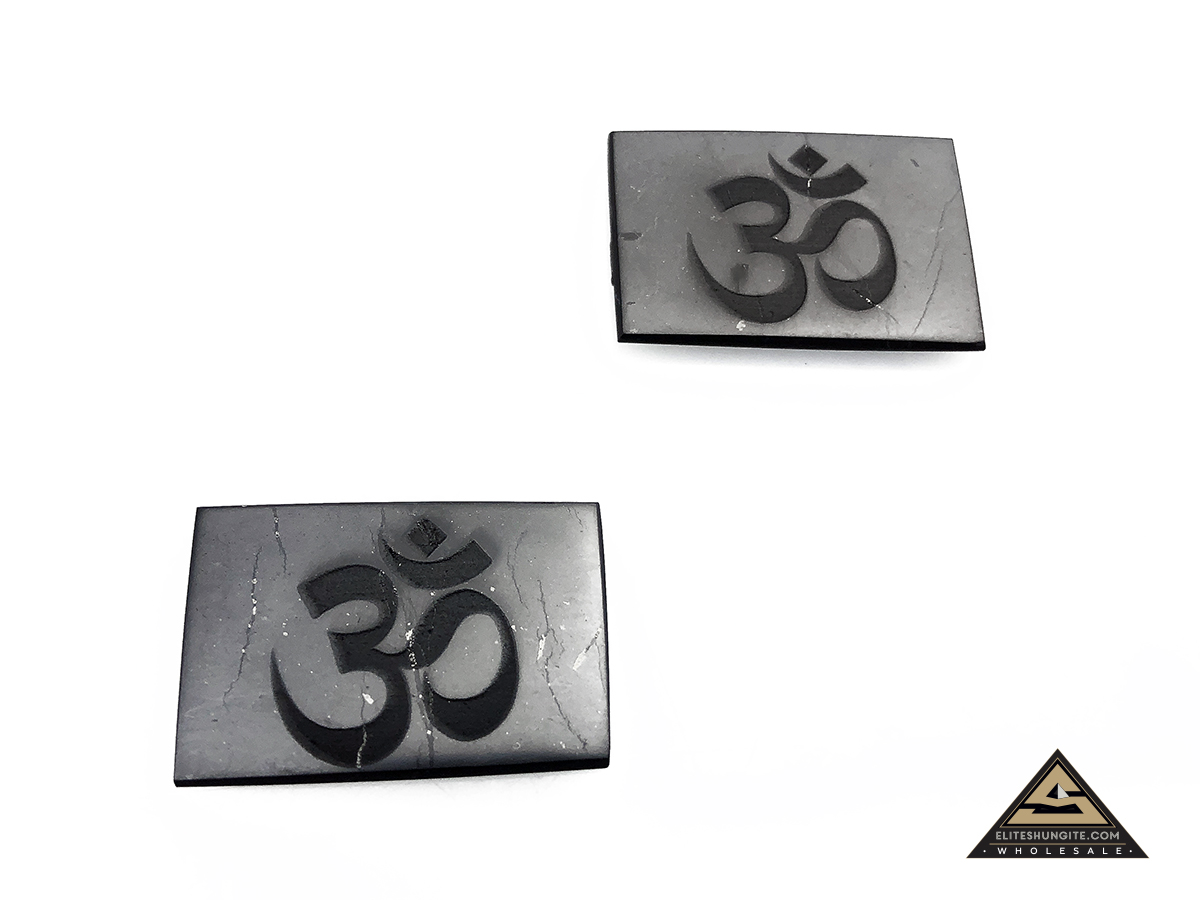 Protective slice for notebook rectangular 2 x 3 cm, carving ÒM by eliteshungite.com