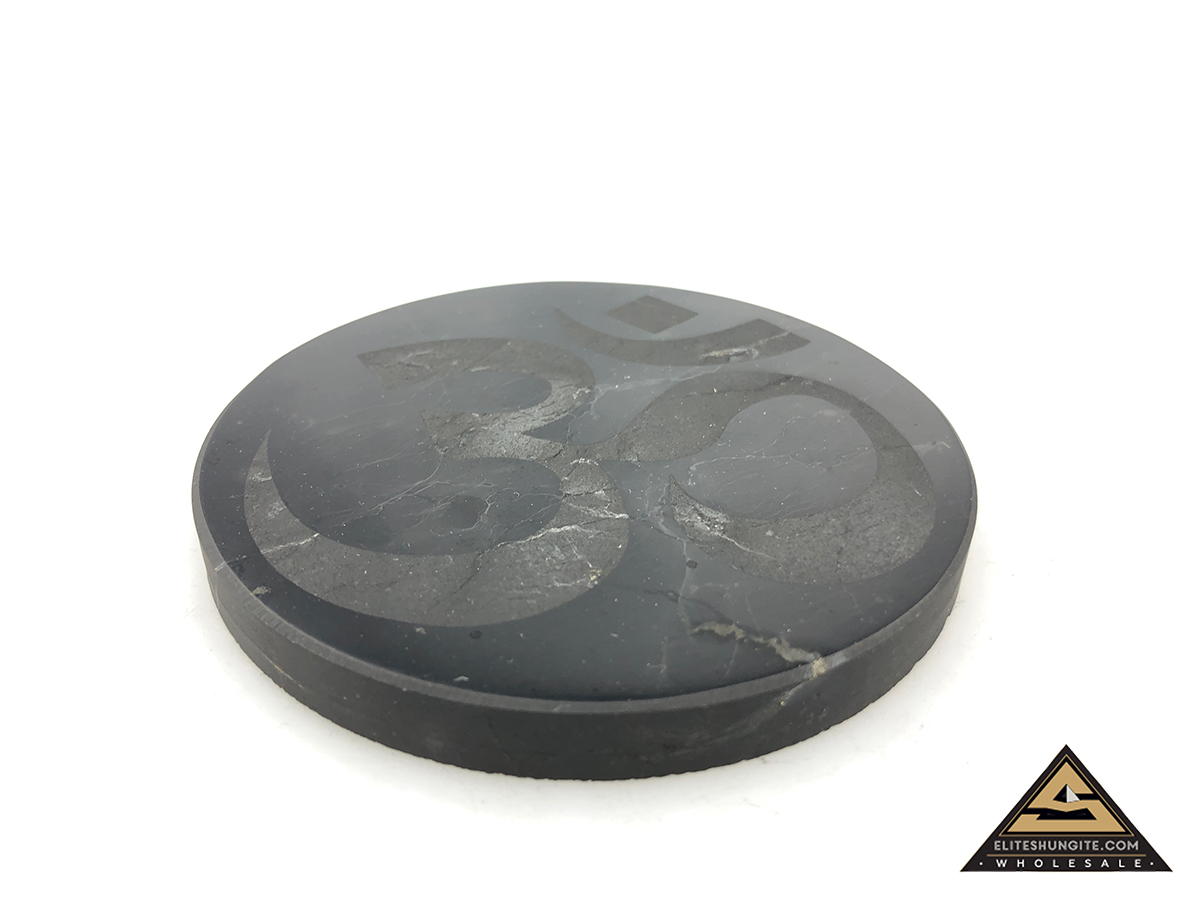 Tile round diam. 10 cm ÓM by eliteshungite.com