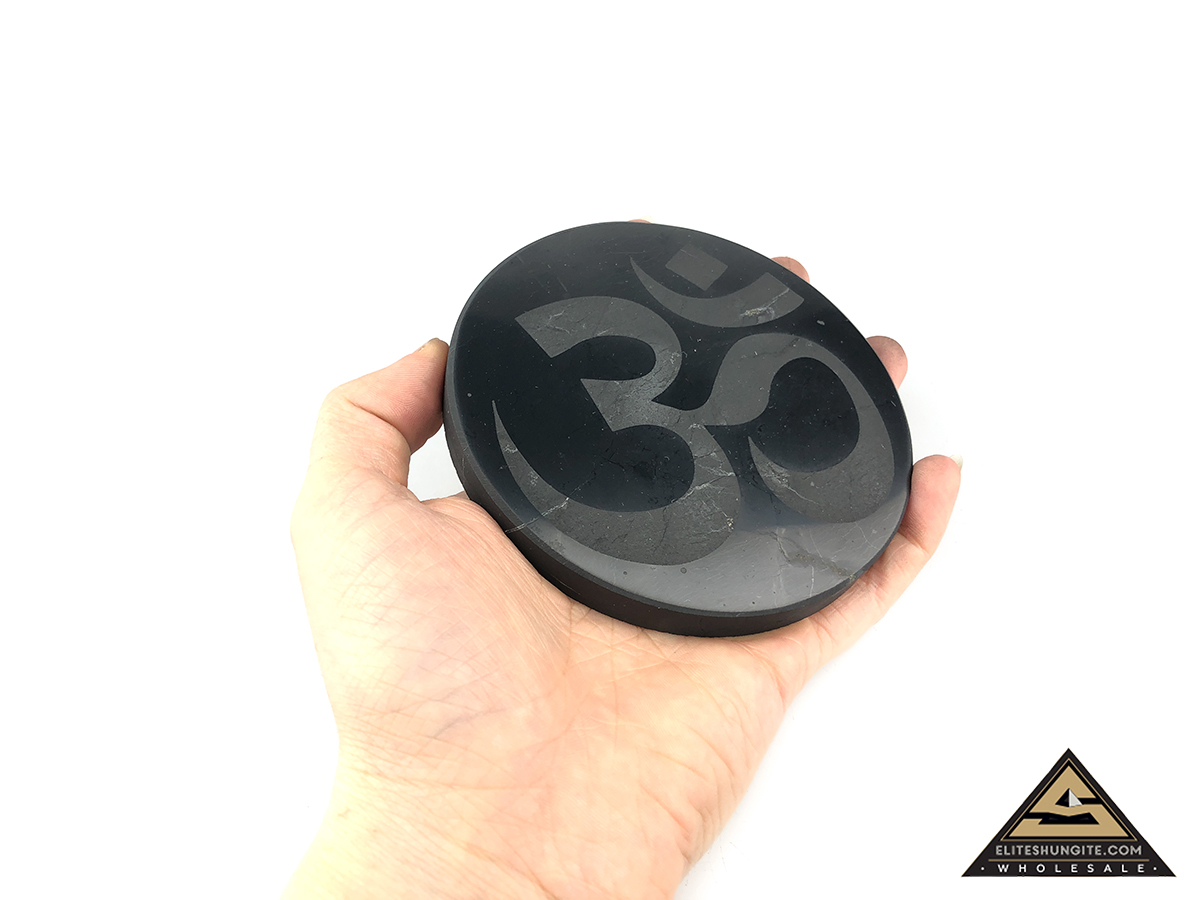 Tile round diam. 10 cm ÓM by eliteshungite.com