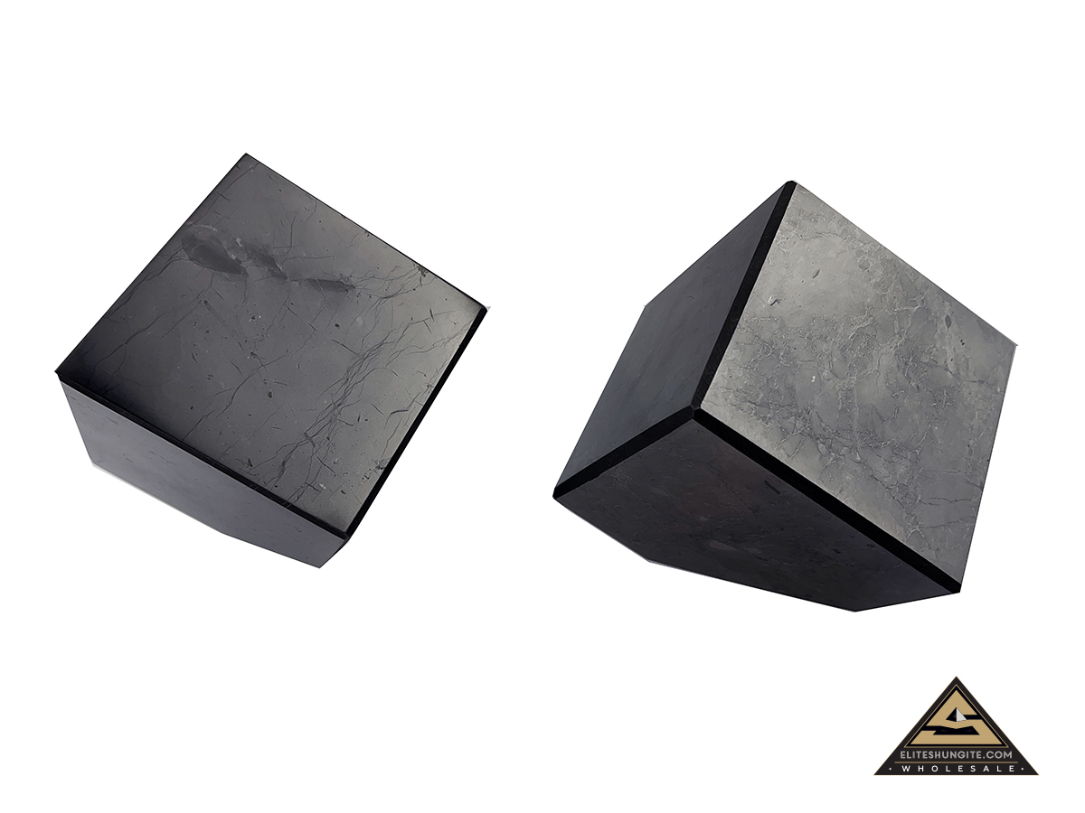 Cube 8 cm cut base by eliteshungite.com