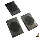 Protective slice for notebook rectangular 2 x 3 cm, carving Flower of Life by eliteshungite.com