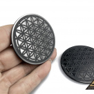 Protective slice round, diam. 5 cm Flower Of Life by eliteshungite.com