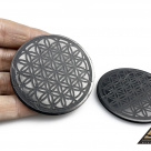 Protective slice round, diam. 5 cm Flower Of Life by eliteshungite.com