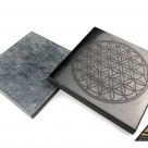 Tiles set Shungite Flower Of Life and talkochlorite (10 x 10 x 1 cm) by eliteshungite.com