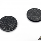 Protective slice for notebook round diam. 2 cm, carving Flower of Life by eliteshungite.com