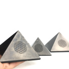 Pyramid 12 cm Carving Flower Of Life by eliteshungite.com