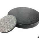 Tile round diam. 21 cm Flower Of Life by eliteshungite.com