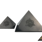 Pyramid 15 cm Carving Eye Of Providence by eliteshungite.com